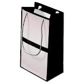 お名前 |薄い白とバラグラデーションのストライプ#2 スモールペーパーバッグ (裏面アングル)