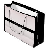 お名前 |薄い白とバラグラデーションのストライプ#2 ラージペーパーバッグ (正面アングル)