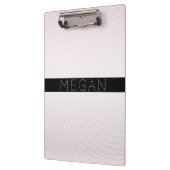 お名前 |薄い白と差し込みバラグラデーションストライプ クリップボード (左)