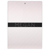 お名前 |薄い白と差し込みバラグラデーションストライプ クリップボード (裏面)