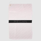 お名前 |薄い白と差し込みバラグラデーションストライプ ゴルフタオル (正面)