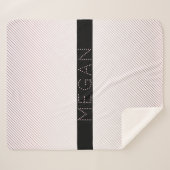 お名前 |薄い白と差し込みバラグラデーションストライプ シェルパブランケット (正面(横))