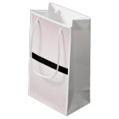 お名前 |薄い白と差し込みバラグラデーションストライプ スモールペーパーバッグ (裏面アングル)