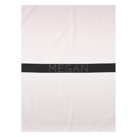 お名前 |薄い白と差し込みバラグラデーションストライプ テーブルクロス (正面)