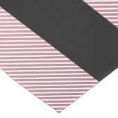 お名前 |薄い白と差し込みバラグラデーションストライプ ミディアムテーブルランナー (コーナー)