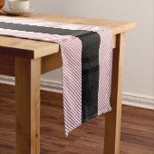 お名前 |薄い白と差し込みバラグラデーションストライプ ミディアムテーブルランナー (インサイチュ)