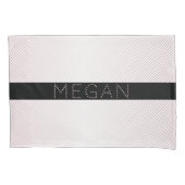 お名前 |薄い白と差し込みバラグラデーションストライプ 枕カバー (正面左)