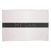 お名前 |薄い白と差し込みバラグラデーションストライプ 枕カバー (正面右)