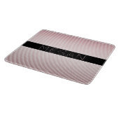 お名前 |薄型バラグラデーションおよび白ストライプ色 カッティングボード (角)