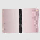 お名前 |薄型バラグラデーションおよび白ストライプ色 ゴルフタオル (横)