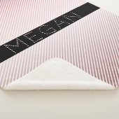 お名前 |薄型バラグラデーションおよび白ストライプ色 シェルパブランケット (3/4)