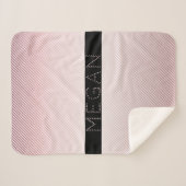 お名前 |薄型バラグラデーションおよび白ストライプ色 シェルパブランケット (正面(横))