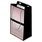 お名前 |薄型バラグラデーションおよび白ストライプ色 スモールペーパーバッグ (正面アングル)