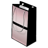 お名前 |薄型バラグラデーションおよび白ストライプ色 スモールペーパーバッグ (裏面アングル)