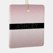 お名前 |薄型バラグラデーションおよび白ストライプ色 セラミックオーナメント (右)