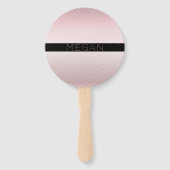 お名前 |薄型バラグラデーションおよび白ストライプ色 ハンドファン (裏面)