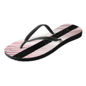 お名前 |薄型バラグラデーションおよび白ストライプ色 ビーチサンダル (アングル)