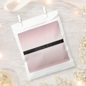 お名前 |薄型バラグラデーションおよび白ストライプ色 フェイバーバッグ (クリップ留めされた状態)