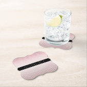 お名前 |薄型バラグラデーションおよび白ストライプ色 ペーパーコースター (インサイチュ)