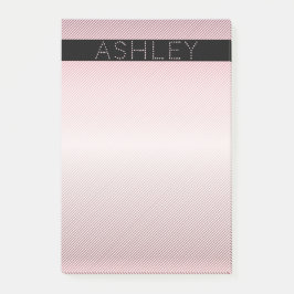 お名前 |薄型バラグラデーションおよび白ストライプ色 ポストイット