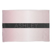 お名前 |薄型バラグラデーションおよび白ストライプ色 枕カバー (正面右)