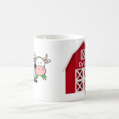 お名前 赤い納屋と農場の動物 子供用マグカップ コーヒーマグカップ (中央)