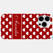お名前、赤の白いハート Case-Mate iPhoneケース (裏面 (横))