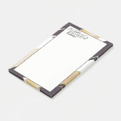 お名前 |金ゴールドと黒のモダンブラシストローク ポストイット (アングル)