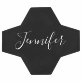 お名前 |黒エレガントの白いスクリプト サッカーボール (フラット)