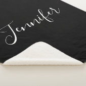 お名前 |黒エレガントの白いスクリプト シェルパブランケット (3/4)