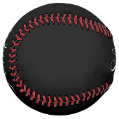 お名前 |黒エレガントの白いスクリプト ソフトボール (正面左)