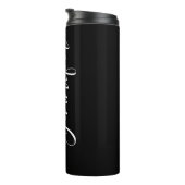 お名前 |黒エレガントの白いスクリプト タンブラー (回転右)