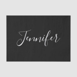 お名前 |黒エレガントの白いスクリプト 薄葉紙