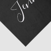 お名前 |黒エレガントの白いスクリプト 薄葉紙 (詳細)