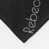 お名前 |黒モダンの白い書体 フリースブランケット (角)