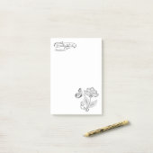 お名前 | Desk of Butterfly Flower ポストイット (デスク上)