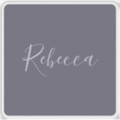 お名前 | Lavenderエレガント Script on Hazy Purple シール (正面)