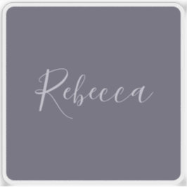 お名前 | Lavenderエレガント Script on Hazy Purple シール