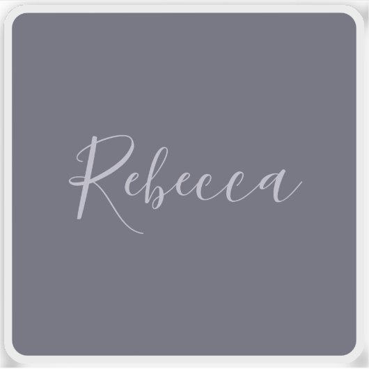 お名前 | Lavenderエレガント Script on Hazy Purple シール (正面)