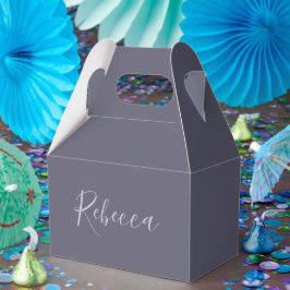 お名前 | Lavenderエレガント Script on Hazy Purple フェイバーボックス