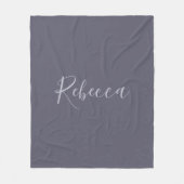 お名前 | Lavenderエレガント Script on Hazy Purple フリースブランケット (正面)