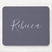 お名前 | Lavenderエレガント Script on Hazy Purple マウスパッド (正面)
