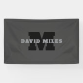 お名前 or 企業名 | 現代的な男性的なグレー 横断幕 (横)