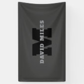 お名前 or 企業名 | 現代的な男性的なグレー 横断幕 (縦)