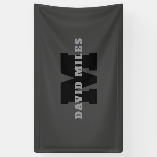 お名前 or 企業名 | 現代的な男性的なグレー 横断幕 (縦)