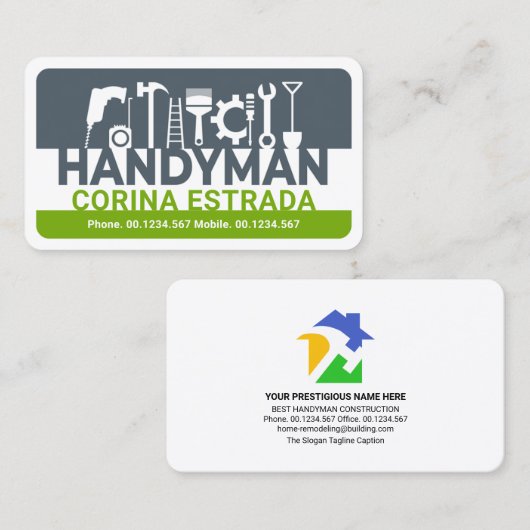 お名前Handyman Tools看板 名刺 (正面/裏面)