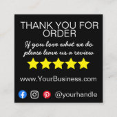 お問い合わせありがとうございますカードの梱包モダンを挿入 スクエア名刺 (正面)