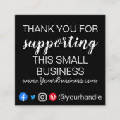 お問い合わせありがとうございますカードの梱包モダンを挿入 スクエア名刺 (正面)