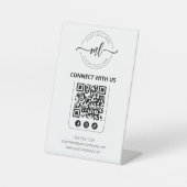 お問い合わせください ビジネス ロゴ 初期 QR コード 台座サイン (正面)