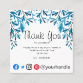 お問い合わせの名刺をお送りいただきありがとうございます スクエア名刺 (正面)